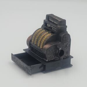 Vintage Metal Die Cast Mini Antique Cash Register Pencil Sharpener‎ Collectors